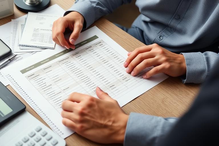 Investor comparing cap rate and cash-on-cash return calculations on a spreadsheet